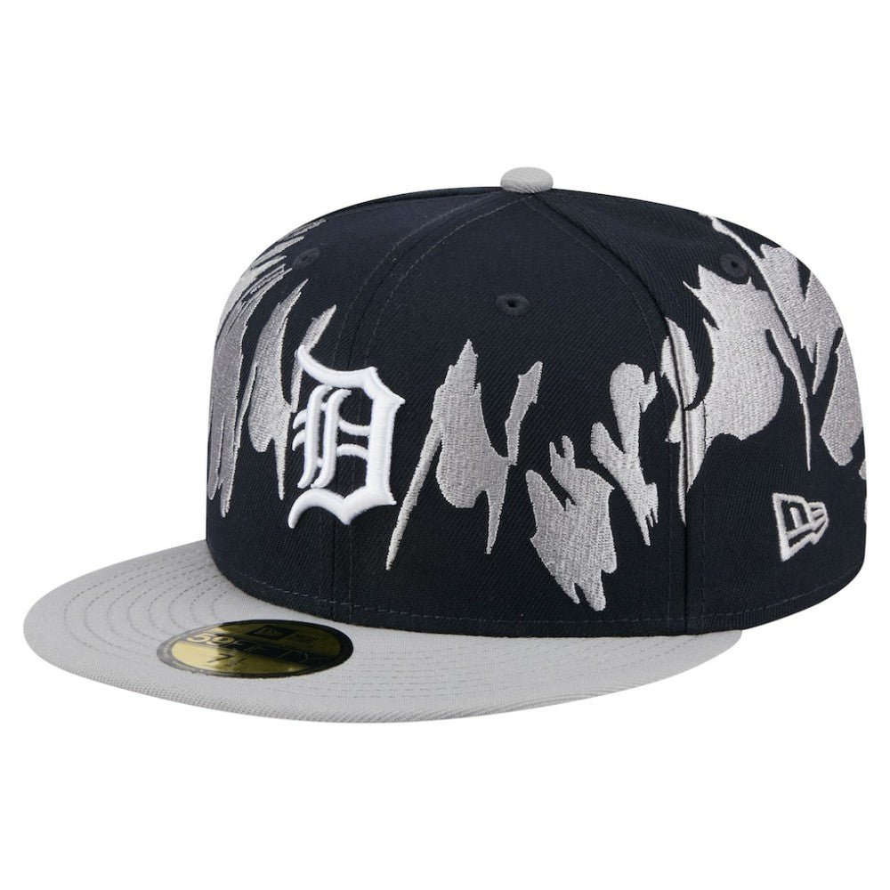 Detroit Tigers Retro Pattern 59FIFTY Fitted Hat - Navy/Gray | New Era