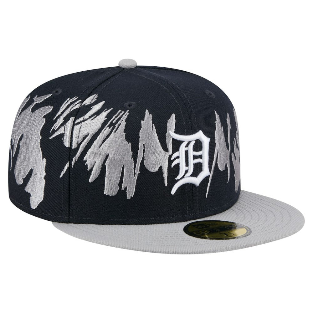 Detroit Tigers Retro Pattern 59FIFTY Fitted Hat - Navy/Gray | New Era