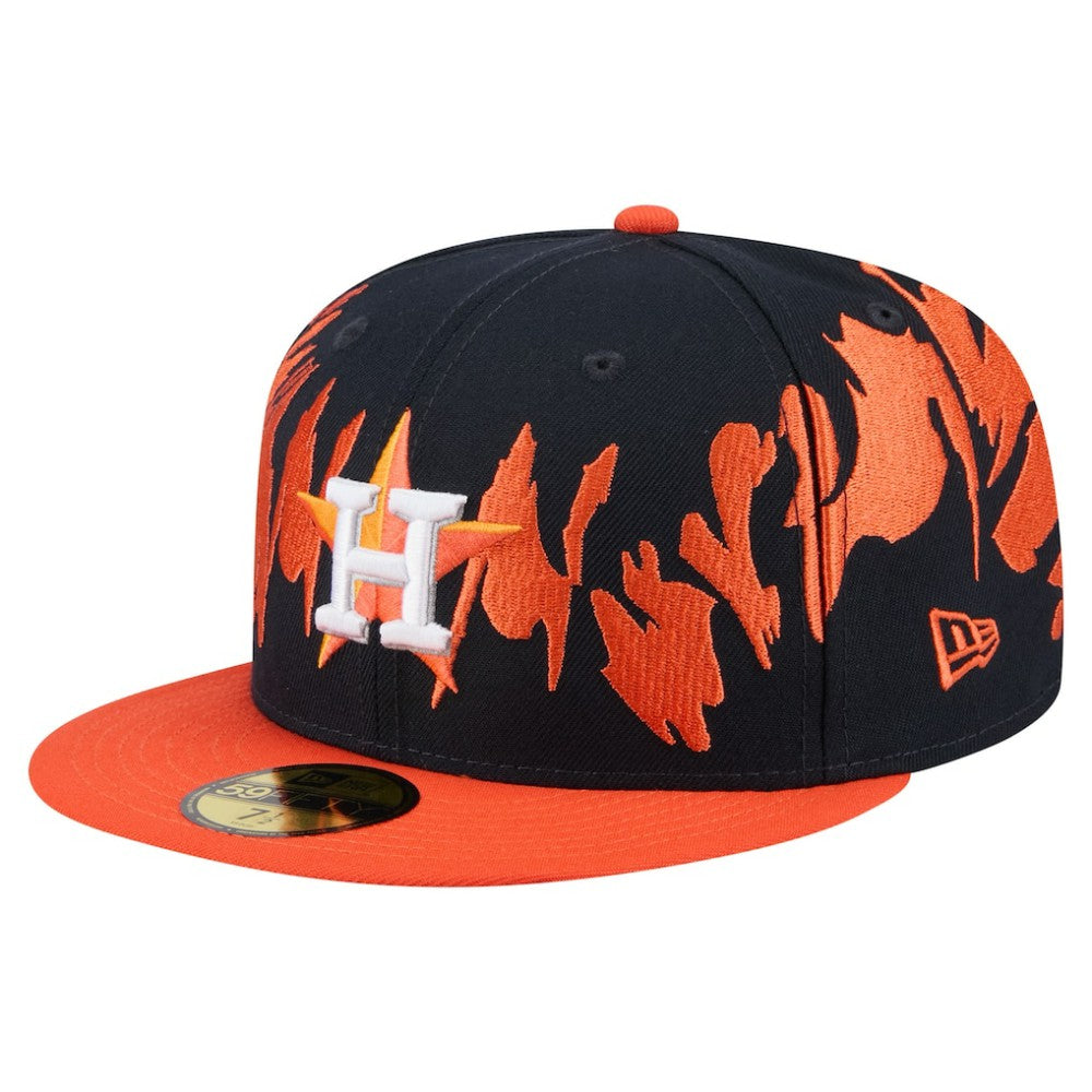 Houston Astros Retro Pattern 59FIFTY Fitted Hat - Navy/Orange | New Era