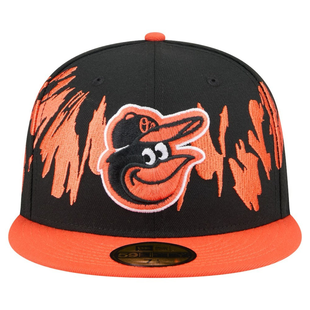Baltimore Orioles Retro Pattern 59FIFTY Fitted Hat - Black/Orange | New Era