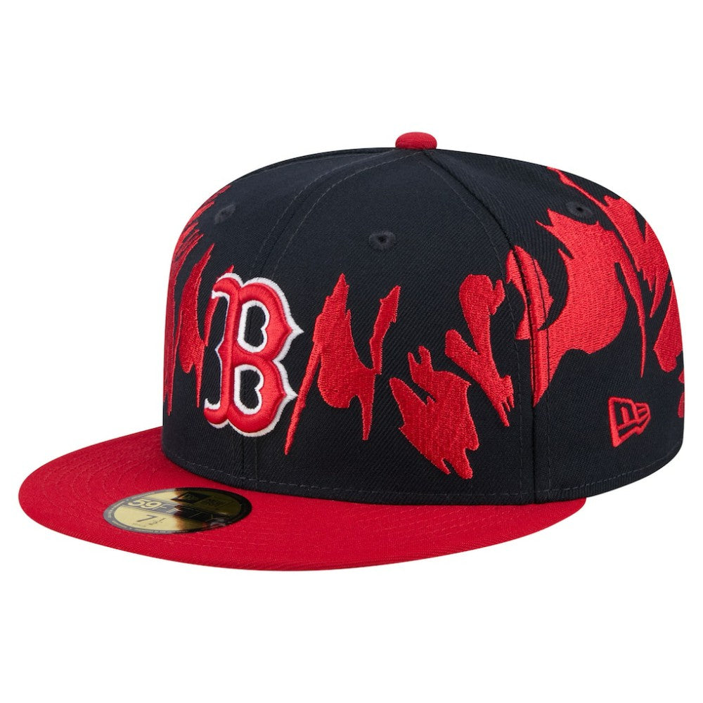 Boston Red Sox Retro Pattern 59FIFTY Fitted Hat - Navy/Red | New Era