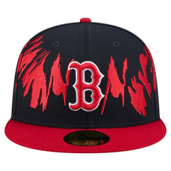 Boston Red Sox Retro Pattern 59FIFTY Fitted Hat - Navy/Red | New Era