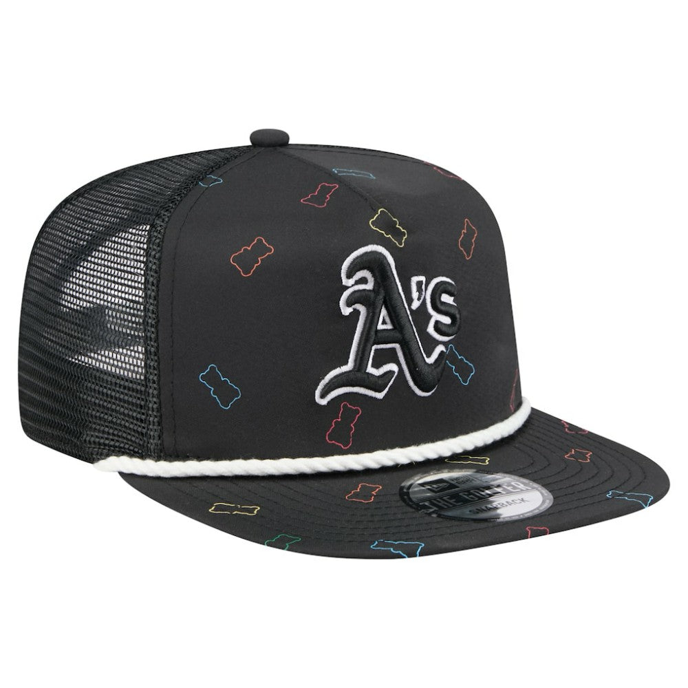 Athletics Gummy Golfer Trucker Adjustable Hat - Black | New Era