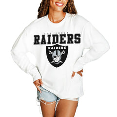 Las Vegas Raiders Gameday Couture Women's Big Goals Oversized Long Sleeve T-Shirt - White online