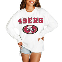 San Francisco 49ers Gameday Couture Women's Big Goals Oversized Long Sleeve T-Shirt - White cheap