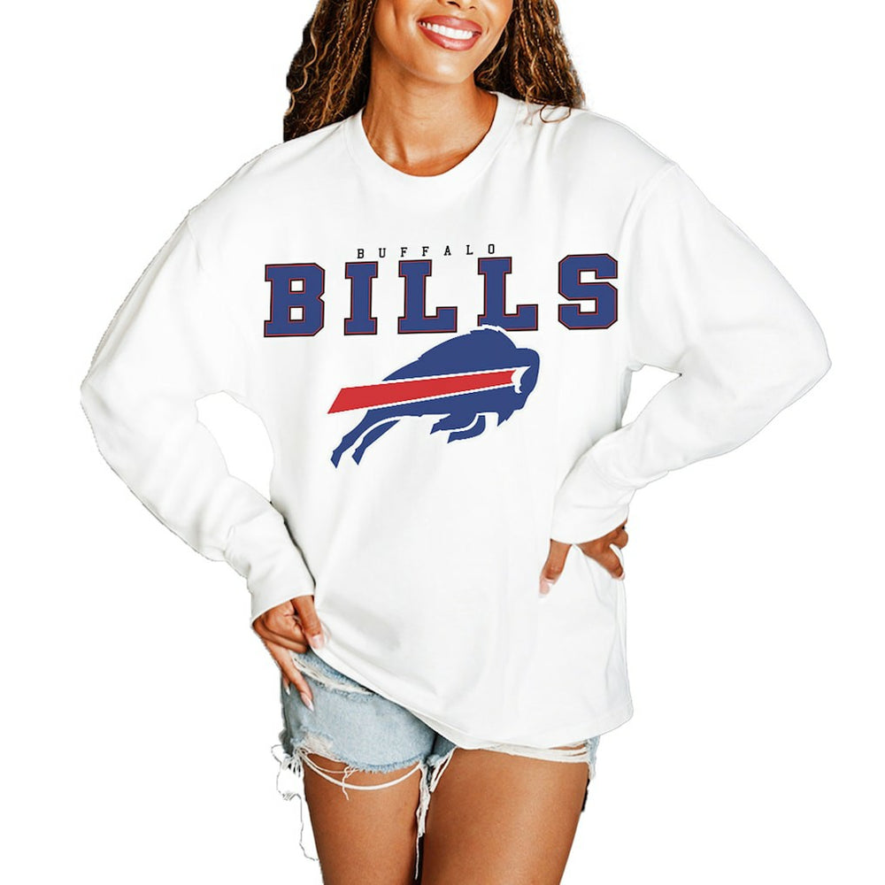 Buffalo Bills Gameday Couture Women's Big Goals Oversized Long Sleeve T-Shirt - White online