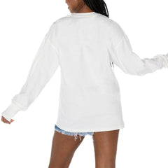 Philadelphia Eagles Gameday Couture Women's Time Out Oversized Long Sleeve T-Shirt - White cheap