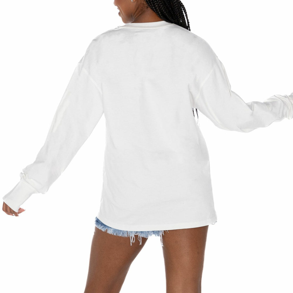 Detroit Lions Gameday Couture Women's Time Out Oversized Long Sleeve T-Shirt - White on sale