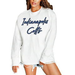 Indianapolis Colts Gameday Couture Women's Classic Comeback Oversized Long Sleeve T-Shirt - White outlet