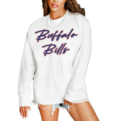 Buffalo Bills Gameday Couture Women's Classic Comeback Oversized Long Sleeve T-Shirt - White sale