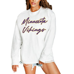 Minnesota Vikings Gameday Couture Women's Classic Comeback Oversized Long Sleeve T-Shirt - White discount