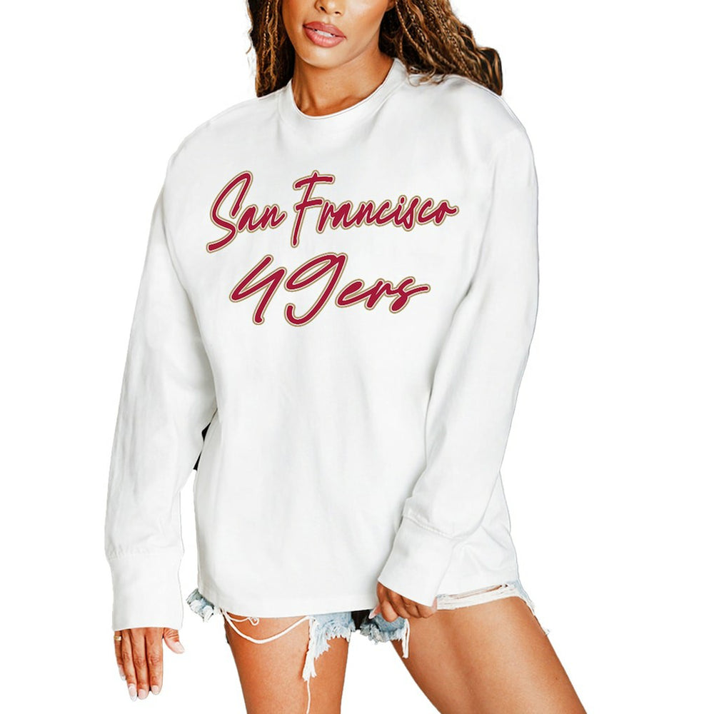 San Francisco 49ers Gameday Couture Women's Classic Comeback Oversized Long Sleeve T-Shirt - White sale