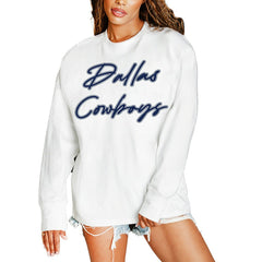 Dallas Cowboys Gameday Couture Women's Classic Comeback Oversized Long Sleeve T-Shirt - White discount