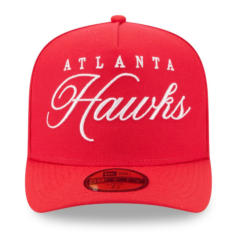 Atlanta Hawks 2025 NBA Draft A-Frame 59FIFTY Fitted Hat - Red | New Era on sale
