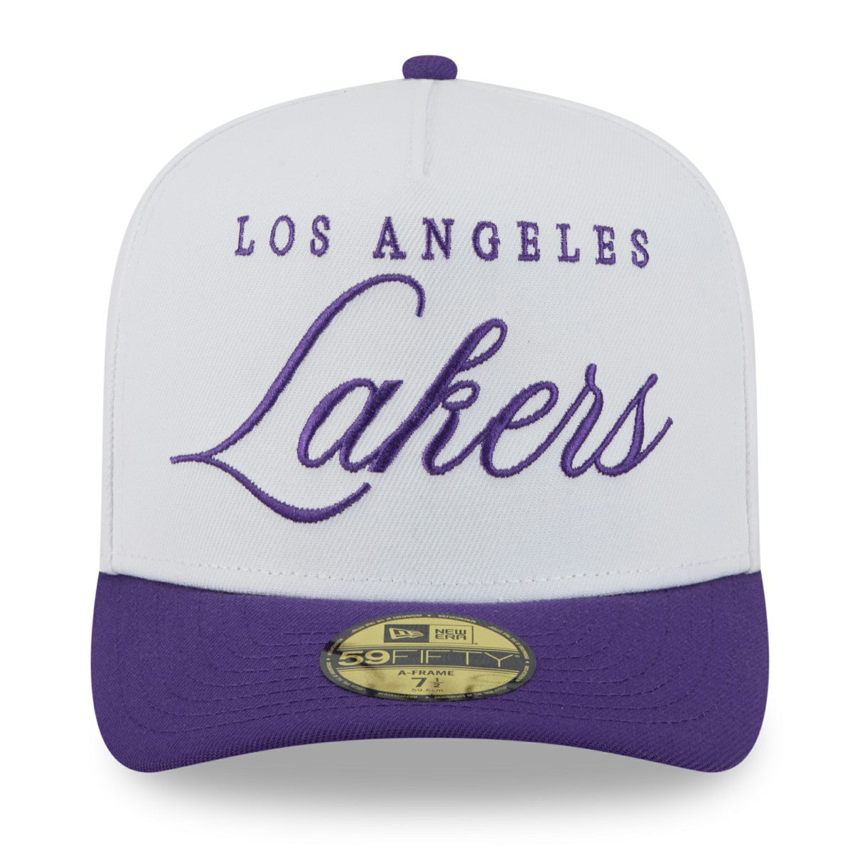 Los Angeles Lakers 2025 NBA Draft A-Frame 59FIFTY Fitted Hat - White/Purple | New Era discount