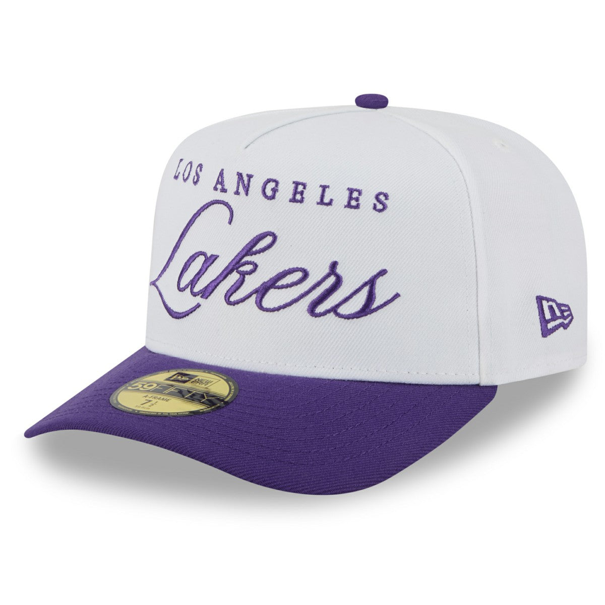 Los Angeles Lakers 2025 NBA Draft A-Frame 59FIFTY Fitted Hat - White/Purple | New Era discount