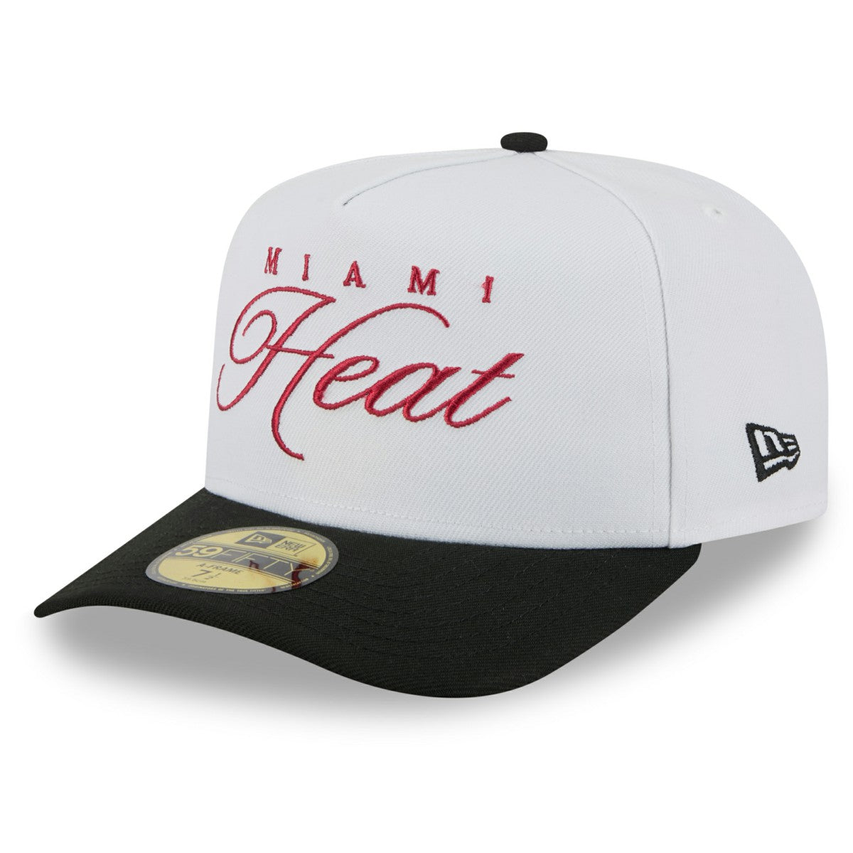 Miami Heat 2025 NBA Draft A-Frame 59FIFTY Fitted Hat - White/Black | New Era sale