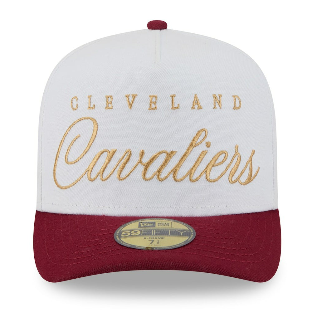 Cleveland Cavaliers 2025 NBA Draft A-Frame 59FIFTY Fitted Hat sale - White/Wine | New Era for sale