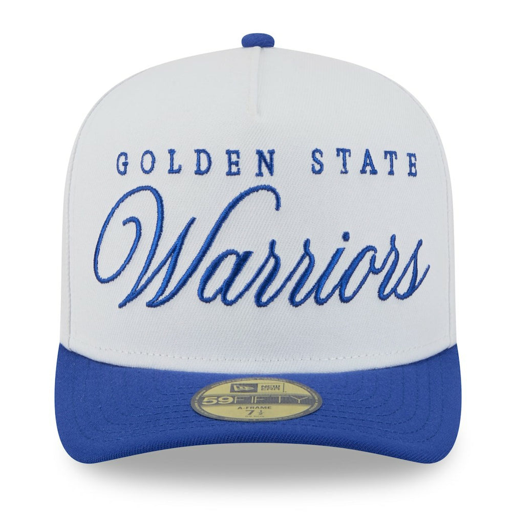Golden State Warriors 2025 NBA Draft A-Frame 59FIFTY Fitted Hat sale - White/Royal | New Era discount