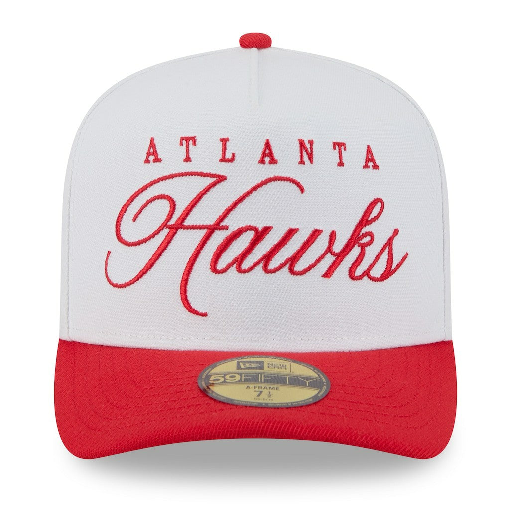 Atlanta Hawks 2025 NBA Draft A-Frame 59FIFTY Fitted Hat - White/Red | New Era discount