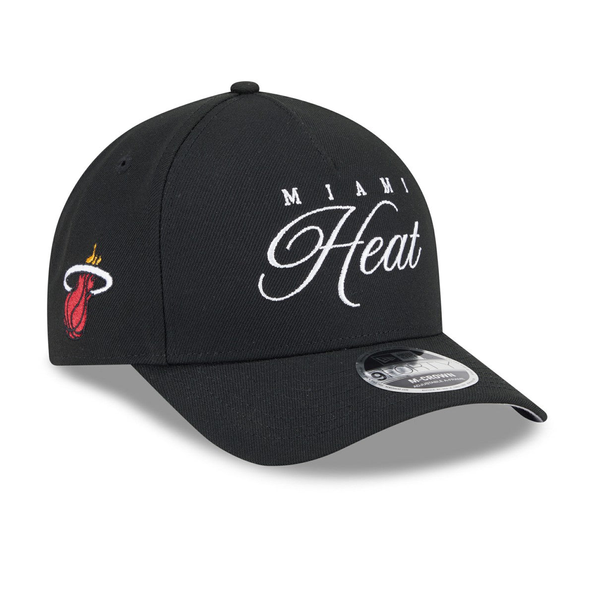 Miami Heat 2025 NBA Draft M-Crown A-Frame 9FORTY Adjustable Hat - Black | New Era sale