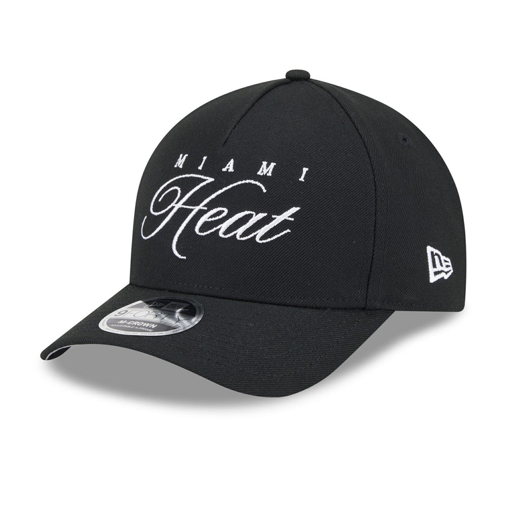 Miami Heat 2025 NBA Draft M-Crown A-Frame 9FORTY Adjustable Hat - Black | New Era sale