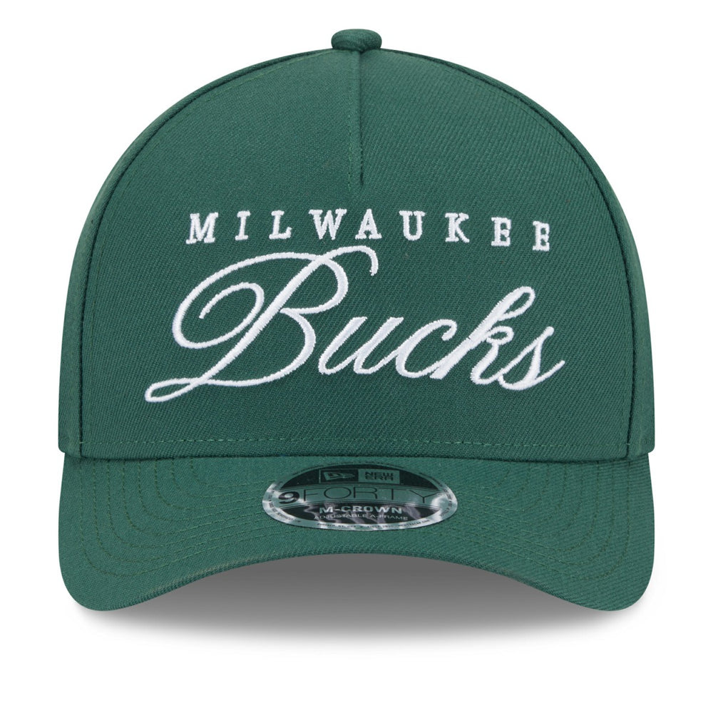 Milwaukee Bucks 2025 NBA Draft M-Crown A-Frame 9FORTY Adjustable Hat - Hunter Green | New Era for sale