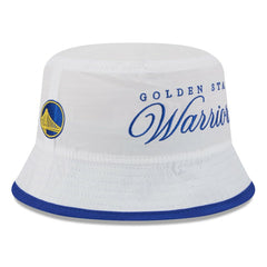 Golden State Warriors 2025 NBA Draft Nylon Bucket Hat sale - White/Royal | New Era for sale