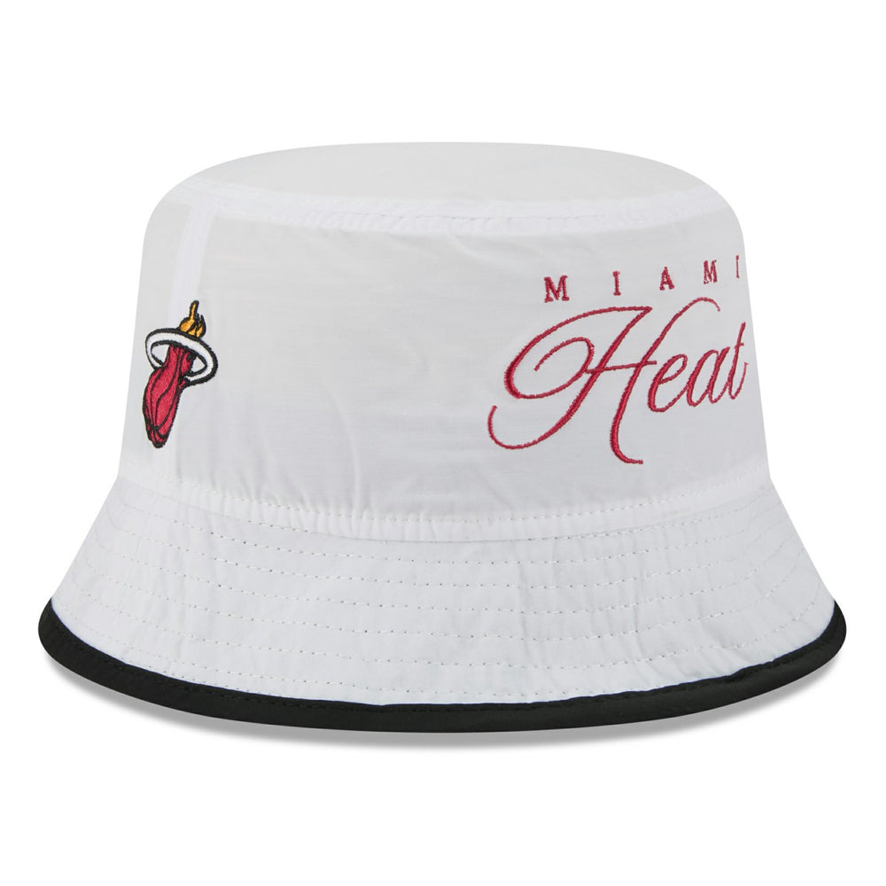 Miami Heat 2025 NBA Draft Nylon Bucket Hat - White/Black | New Era sale