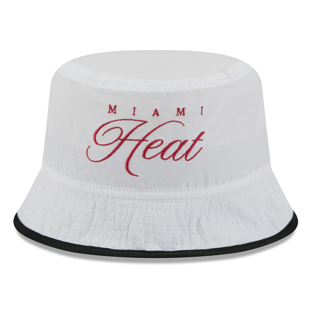 Miami Heat 2025 NBA Draft Nylon Bucket Hat - White/Black | New Era sale