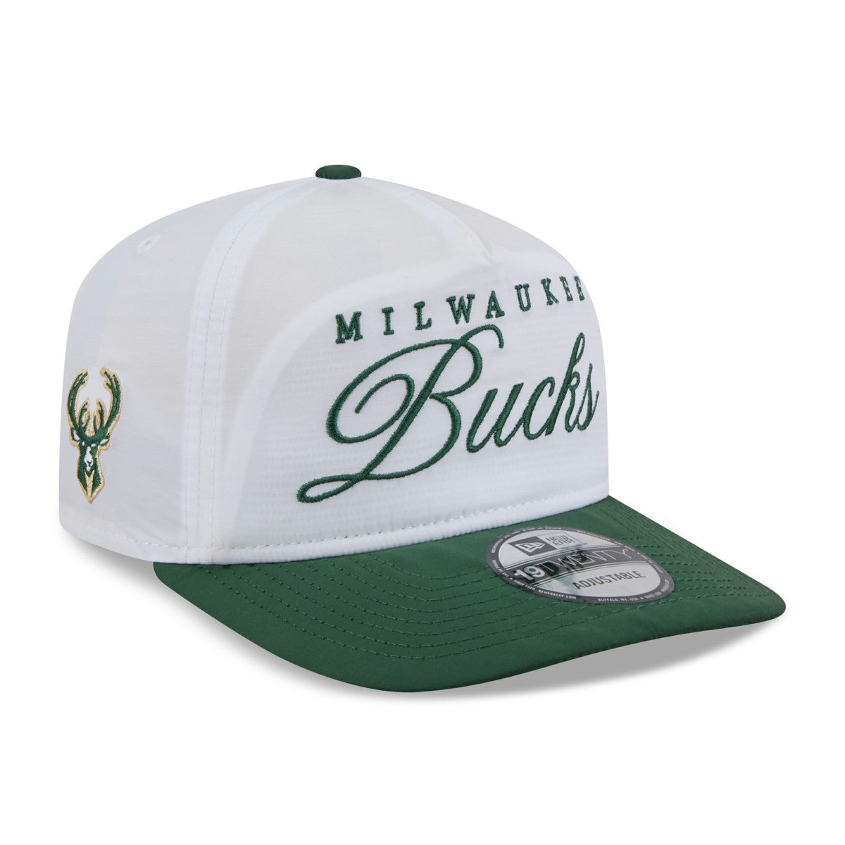 Milwaukee Bucks 2025 NBA Draft On-Stage Nylon 19TWENTY Adjustable Hat - White/Hunter Green | New Era shop