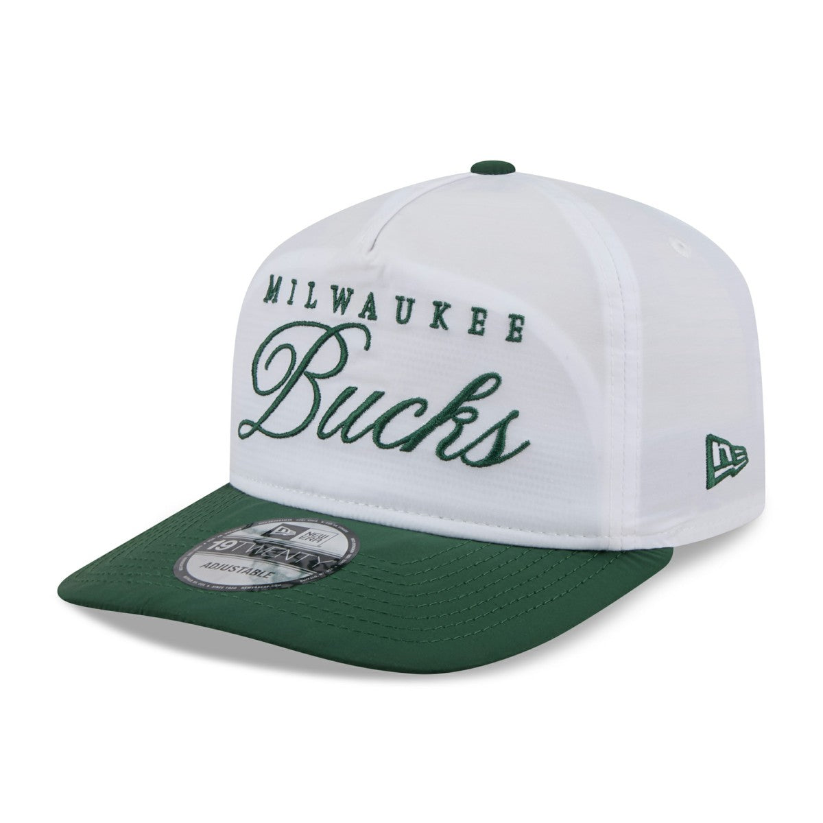 Milwaukee Bucks 2025 NBA Draft On-Stage Nylon 19TWENTY Adjustable Hat - White/Hunter Green | New Era shop