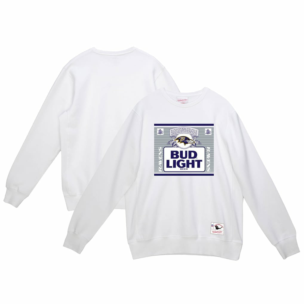 Baltimore Ravens x Bud Light The Crest Pullover Sweatshirt - White sale