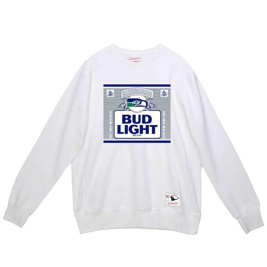 Seattle Seahawks x Bud Light The Crest Pullover Sweatshirt - White on sale