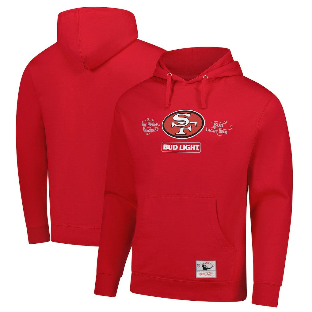 San Francisco 49ers NFL x Bud Light Vintage Pullover Hoodie - Scarlet outlet
