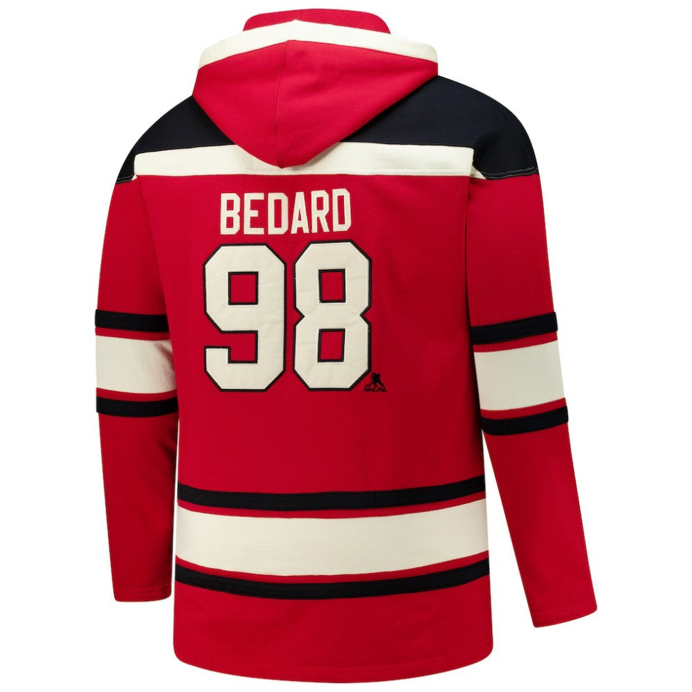 Connor Bedard Chicago Blackhawks '47 Big & Tall Lace-up Pullover Hoodie Red