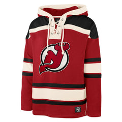 Jack Hughes New Jersey Devils '47 Big & Tall Lace-up Pullover Hoodie Red