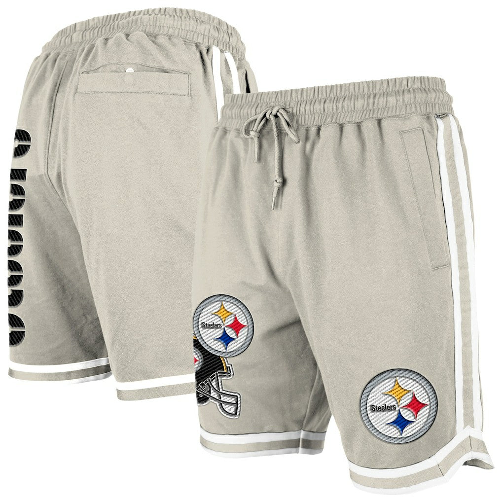 Pittsburgh Steelers New Era Stone Multi Patch Shorts - Light Beige for sale