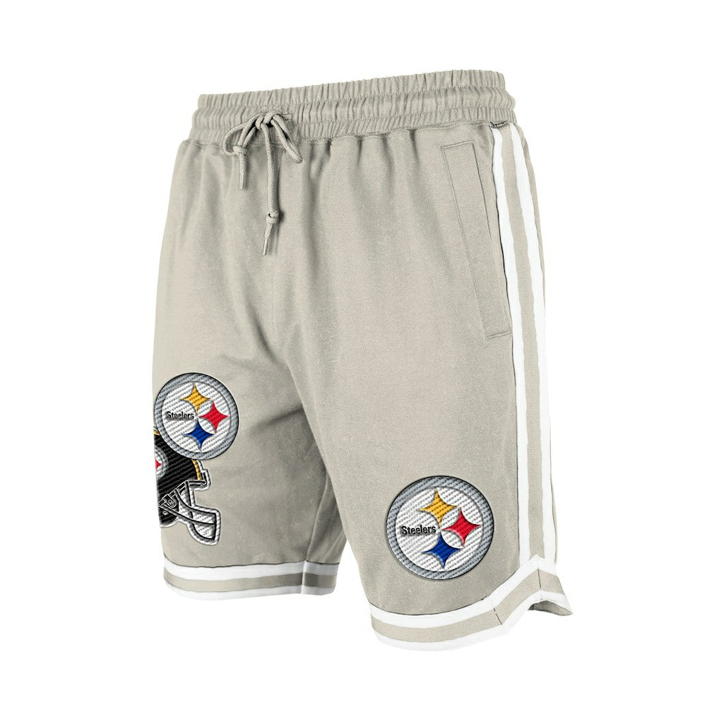 Pittsburgh Steelers New Era Stone Multi Patch Shorts - Light Beige for sale