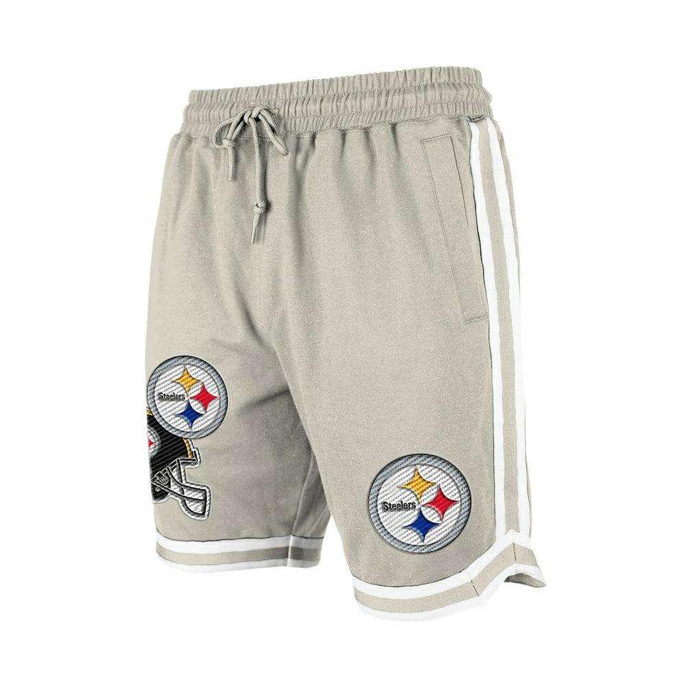 Pittsburgh Steelers New Era Stone Multi Patch Shorts - Light Beige for sale