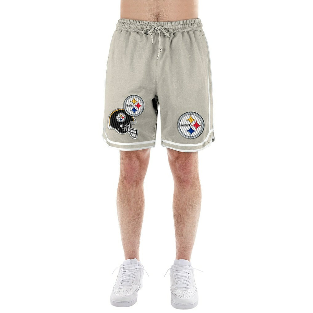 Pittsburgh Steelers New Era Stone Multi Patch Shorts - Light Beige for sale