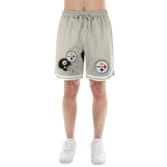 Pittsburgh Steelers New Era Stone Multi Patch Shorts - Light Beige for sale