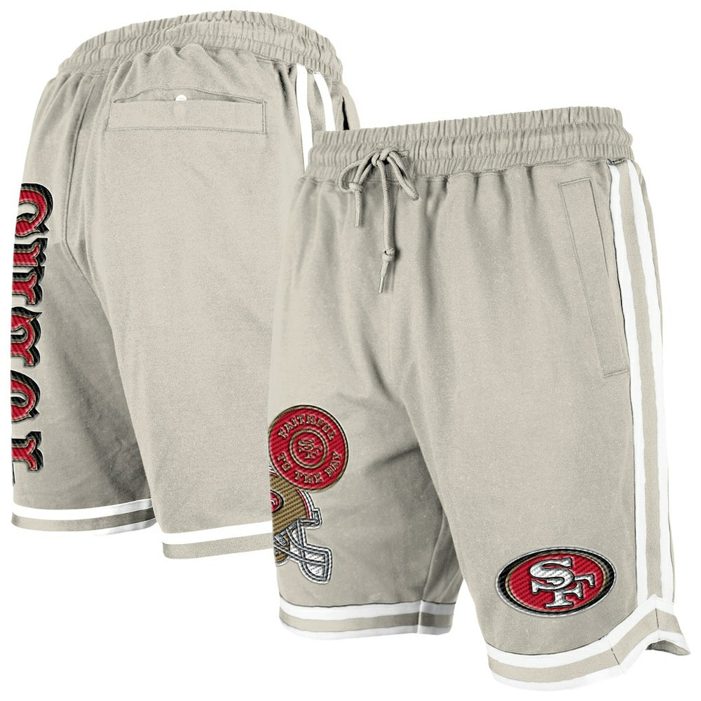 San Francisco 49ers New Era Stone Multi Patch Shorts - Light Beige for sale