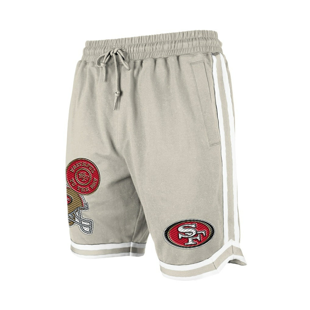 San Francisco 49ers New Era Stone Multi Patch Shorts - Light Beige for sale