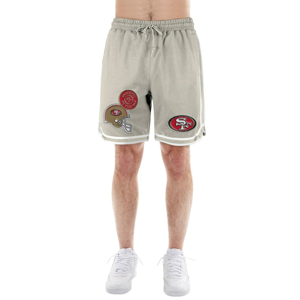 San Francisco 49ers New Era Stone Multi Patch Shorts - Light Beige for sale