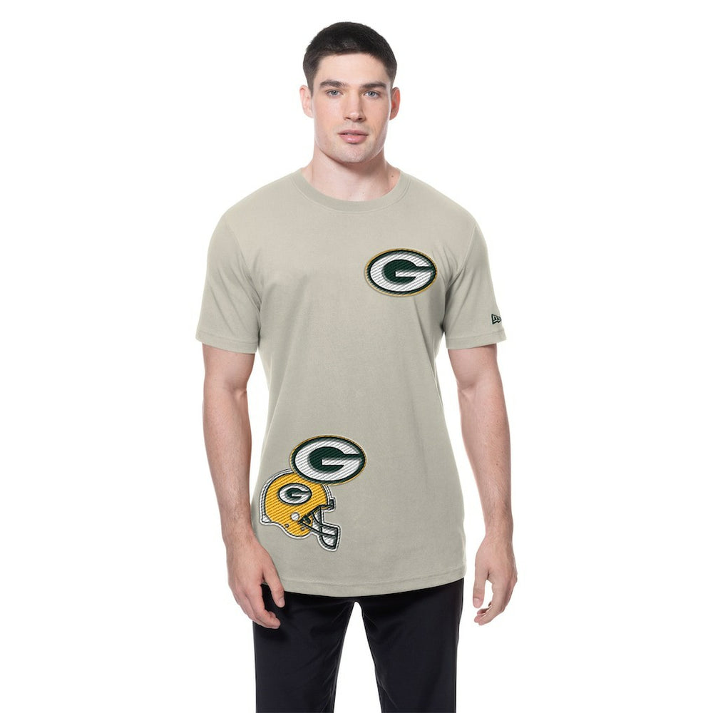 Green Bay Packers New Era Multi Patch T-Shirt - Light Beige outlet