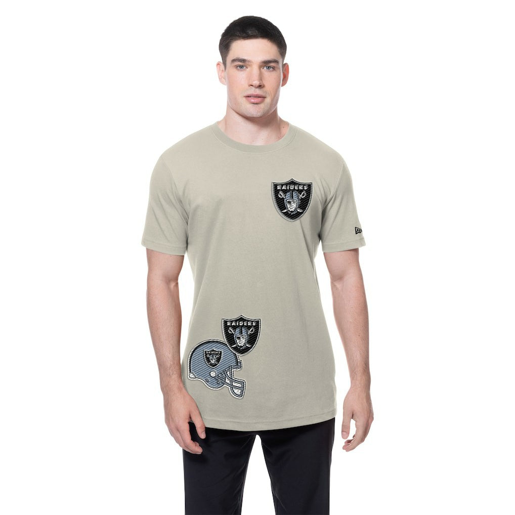 Las Vegas Raiders New Era Multi Patch T-Shirt - Light Beige for sale