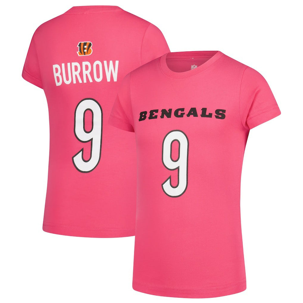 Joe Burrow Cincinnati Bengals Girls Youth Player Name & Number T-Shirt - Pink outlet