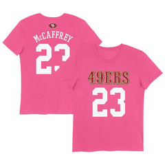 Christian McCaffrey San Francisco 49ers Girls Youth Player Name & Number T-Shirt - Pink cheap