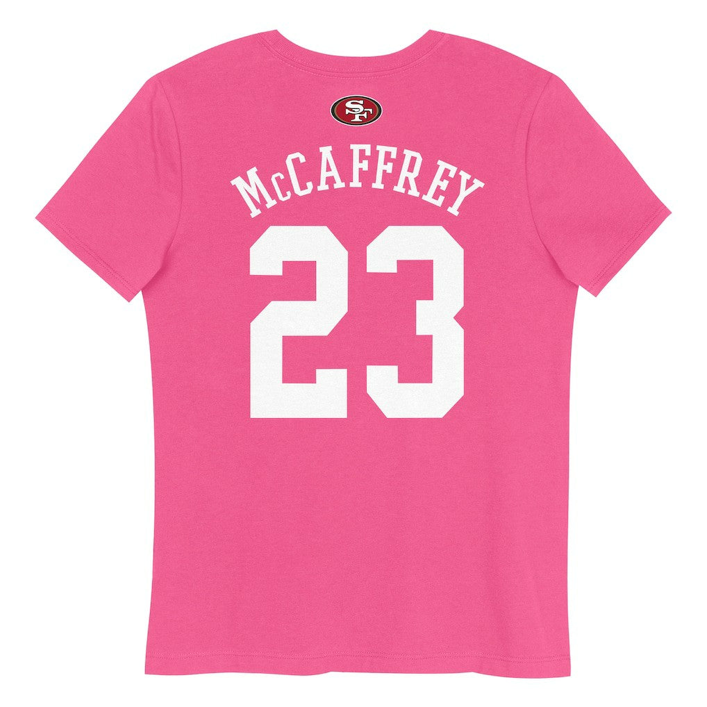 Christian McCaffrey San Francisco 49ers Girls Youth Player Name & Number T-Shirt - Pink cheap